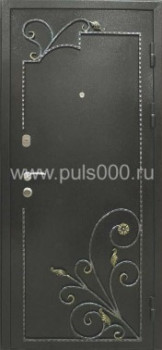 Стальная уличная дверь UL-914 порошковое напыление + ковка