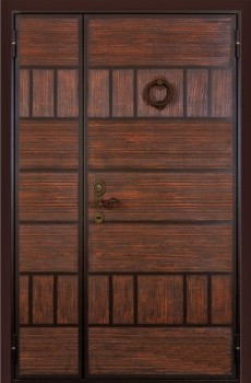 Двустворчатая металлическая дверь ДВ-1243 с МДФ с двух сторон